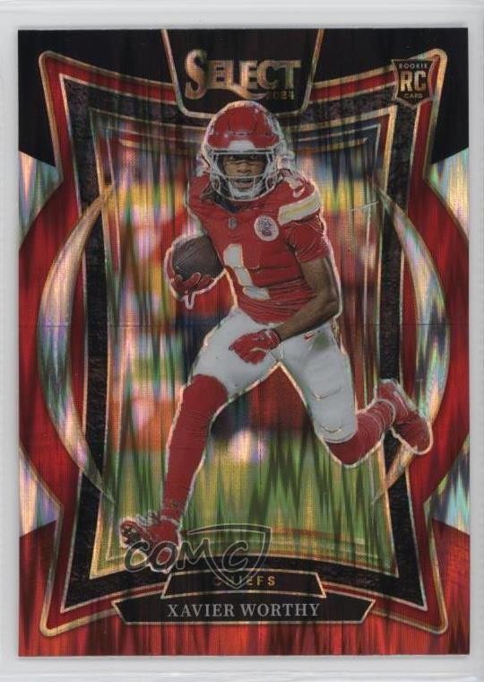 2024 Panini Select Concourse Black & Red Shock Prizm Xavier Worthy #32 1o8k
