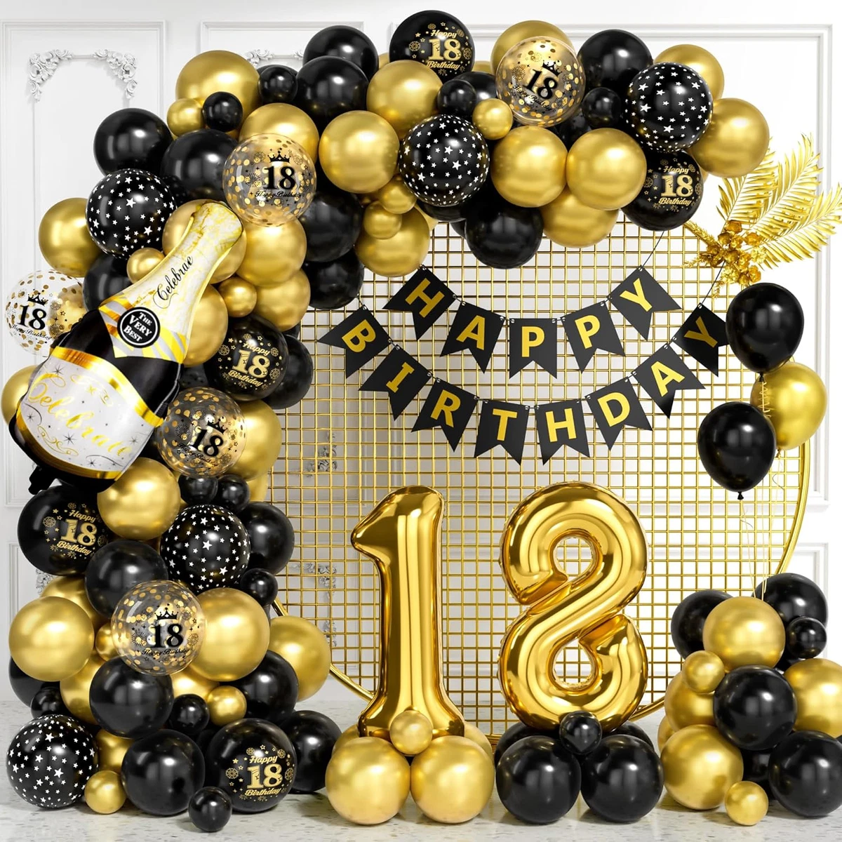 Palloncini 18anno Ragazza, Beige Oro 18 Addobbi Compleanno Decorazioni Festa