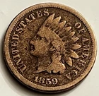 1859 Indian Head Cent First Year Laurel Wreath Type JC1996