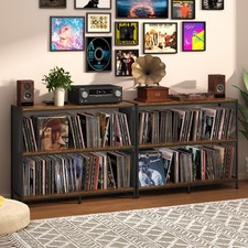 3-Tier Vinyl Record Storage: Vintage Player Table with Spacious Storage - Up ...