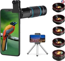 Phone Camera Lens Kit 10 in 1 for iPhone Samsung Pixel Android, 22X Telephoto