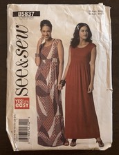 BUTTERICK 5837 UNCUT Female Seesaw Maxi Dress...