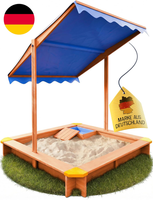 Friedo - Sandkasten Mit Dach (UV80+) & MatschküChe 140X140 Cm - Sandkiste Inklus