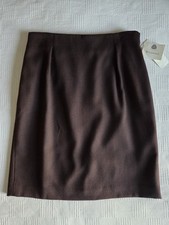 VTG Jones New York Women Brown 100% Wool Skirt Zip Made In USA Size 14