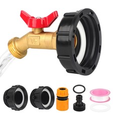 275-330 Gal IBC Tote Tank Adapter 3 Size Coarse Thread Brass Hose Faucet Valve