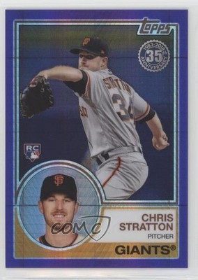 2018 Topps Update Series Purple/Blue Wave 56/75 Chris Stratton Rookie RC 1c7