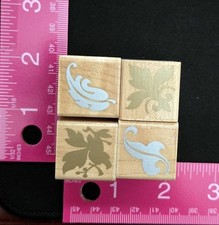 Hero Arts Rubber Stamp LL608 Ornamental Leaves Set of 4 Floral Corner
