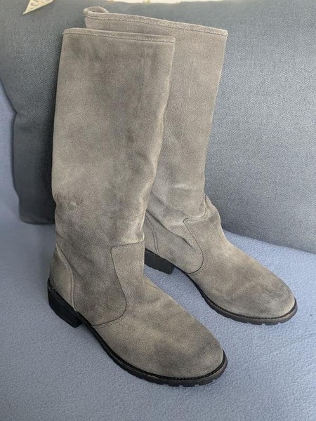 Women Diesel Boots Grey Suede 41 #7I94