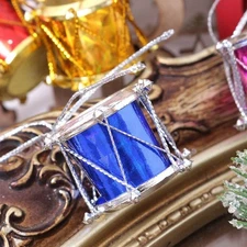 Plastic Drum Ornaments Set of 12 for Christmas Tree Holiday Decoration