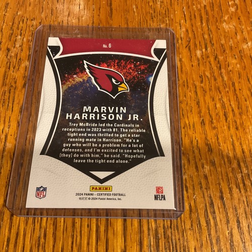 2024 Panini Certified - Certified Rookies Marvin Harrison Jr. #6 (RC) - Picture 3 of 4