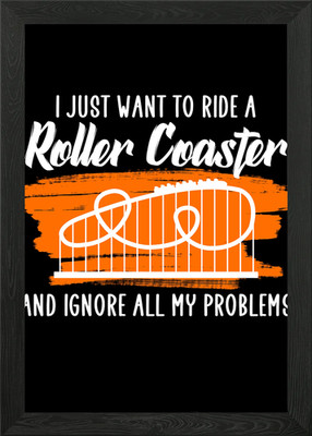 ride a roller coaster Framed Wall Art Poster Canvas Print Picture