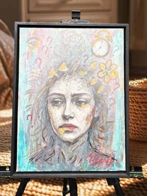 Leinwand Wandbild 30x40 psychische Gesundheit Unterstützung Wohndeko mit Schweberahmen 
