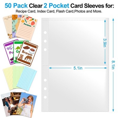 plastic note card sleeves Blue Summit Supplies Baseball Card Sleeves, 900 Pockets, Binder Sheets for Protecting Business Cards, Collector Card Sleeves, 100 Pack