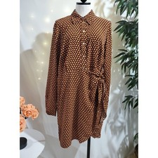 NWT Michael Michael Kors Geometric Button Wrap Tie Dress Size XL Career Holiday