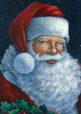 LPG Greetings Santa's Smile Foil Christmas Cards, 7.75", Multicolor, Set of 14