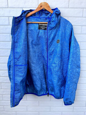 CENTOGRAMMI Mens 100% Tyvek Long Sleeve Full Zip Pockets Blue Jacket Size S
