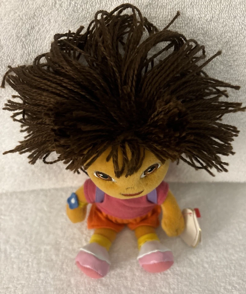 Original 2009 Beanie Babie Dora the Explorer TY Nick JR TV Stuffie Stuffed Doll - Image 2 of 4