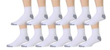 12 Pairs Men Ankle Quarter Sports Socks Athletic Cotton Low Cut Socks Size 10-13