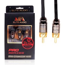 Pro Series 17ft. 2-Channel Car Audio RCA Cable - Triple Shielded Brass Connec...