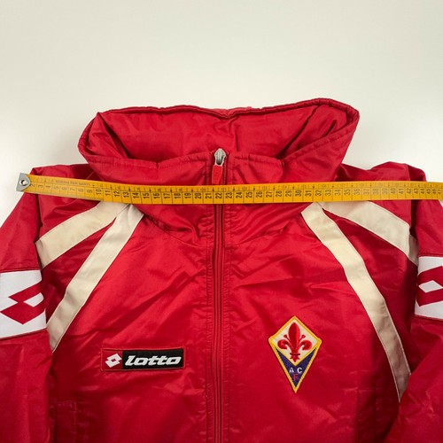 Giubbotto Lotto Fiorentina Vintage rosso lungo con zip - Taglia XL/XXL uomo - Imagen 15 de 18