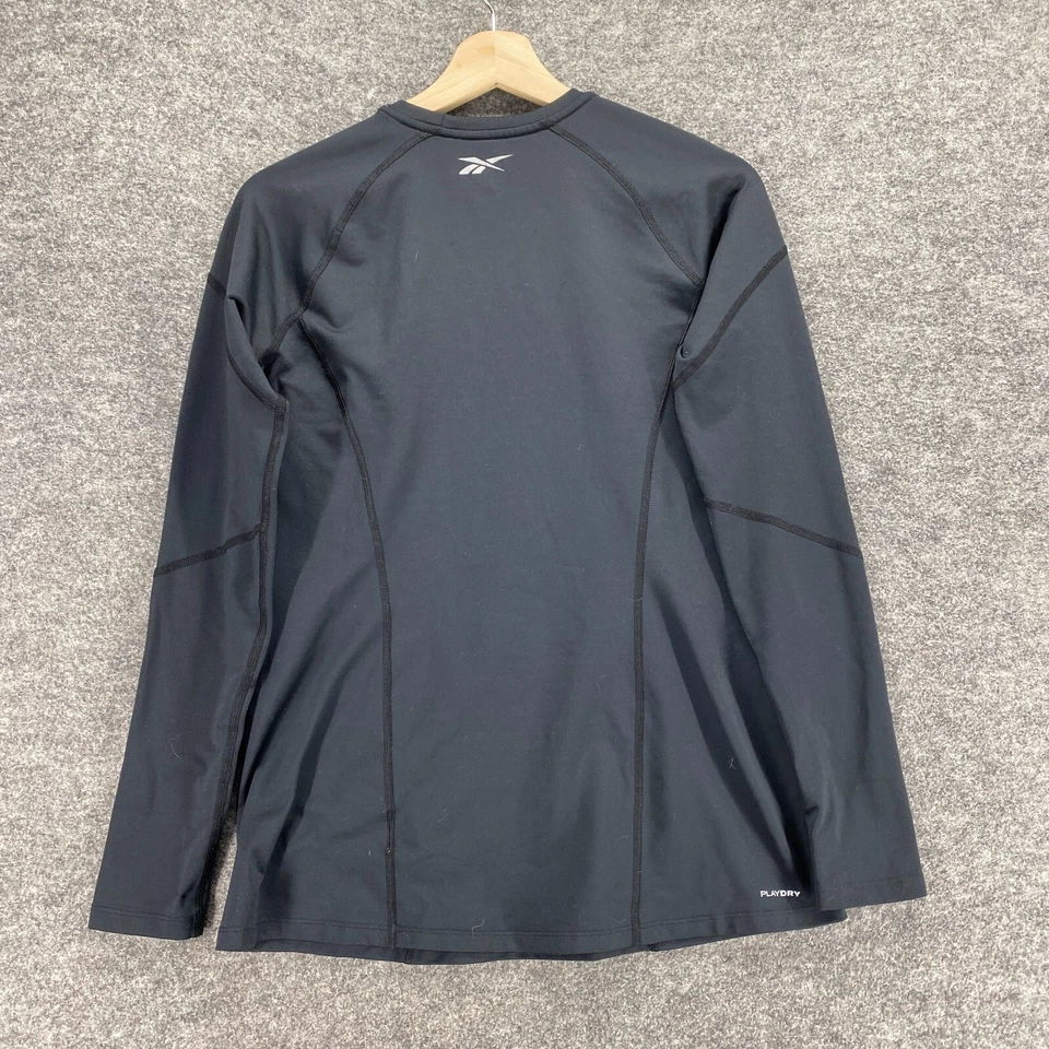 Camiseta Reebok Activewear Mujer L Grande Negra Cuello Redondo Manga Larga Pullover Foto 2 de 4