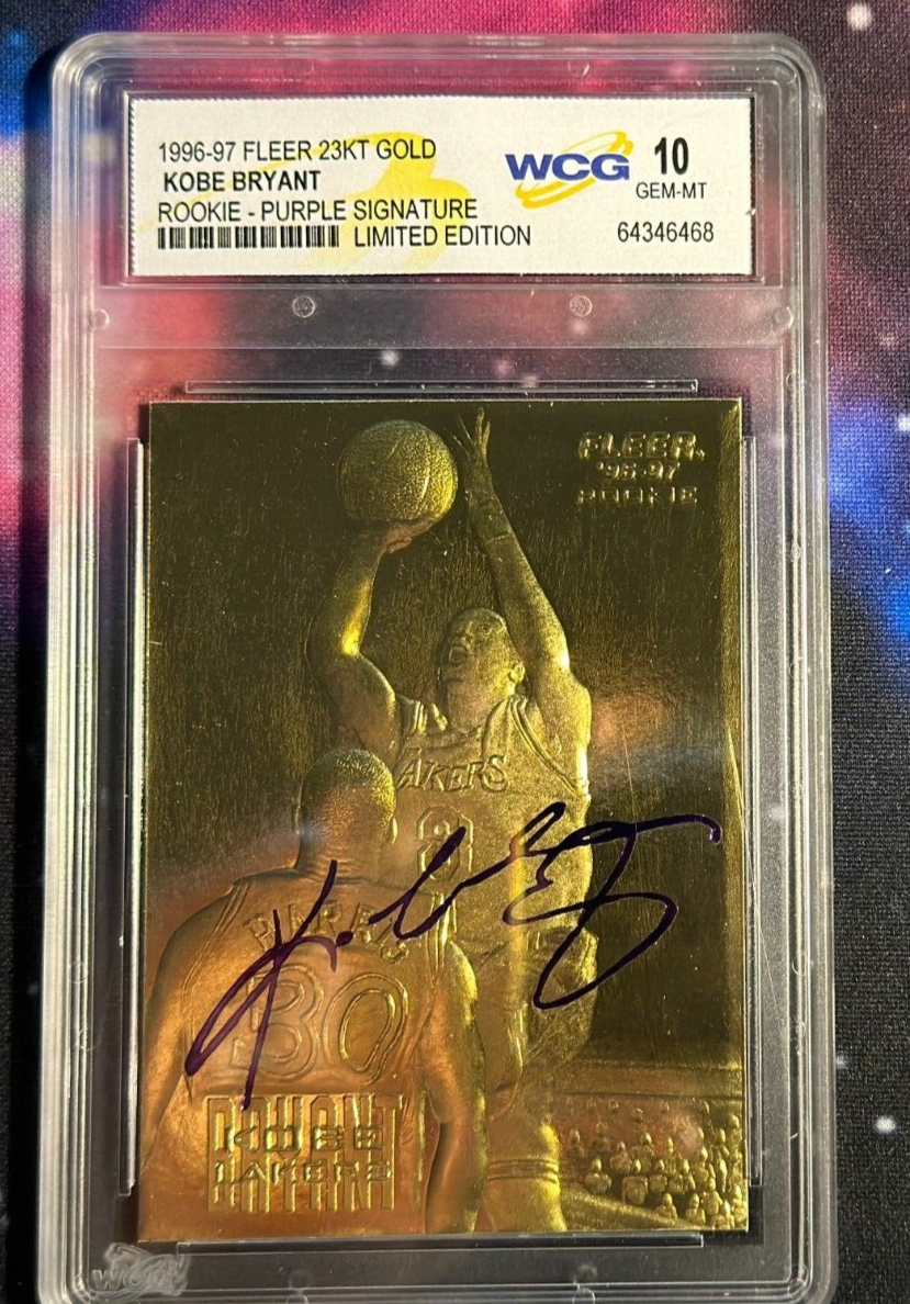 1996 Kobe Bryant FLEER 23KT Gold Rookie Purple Signature