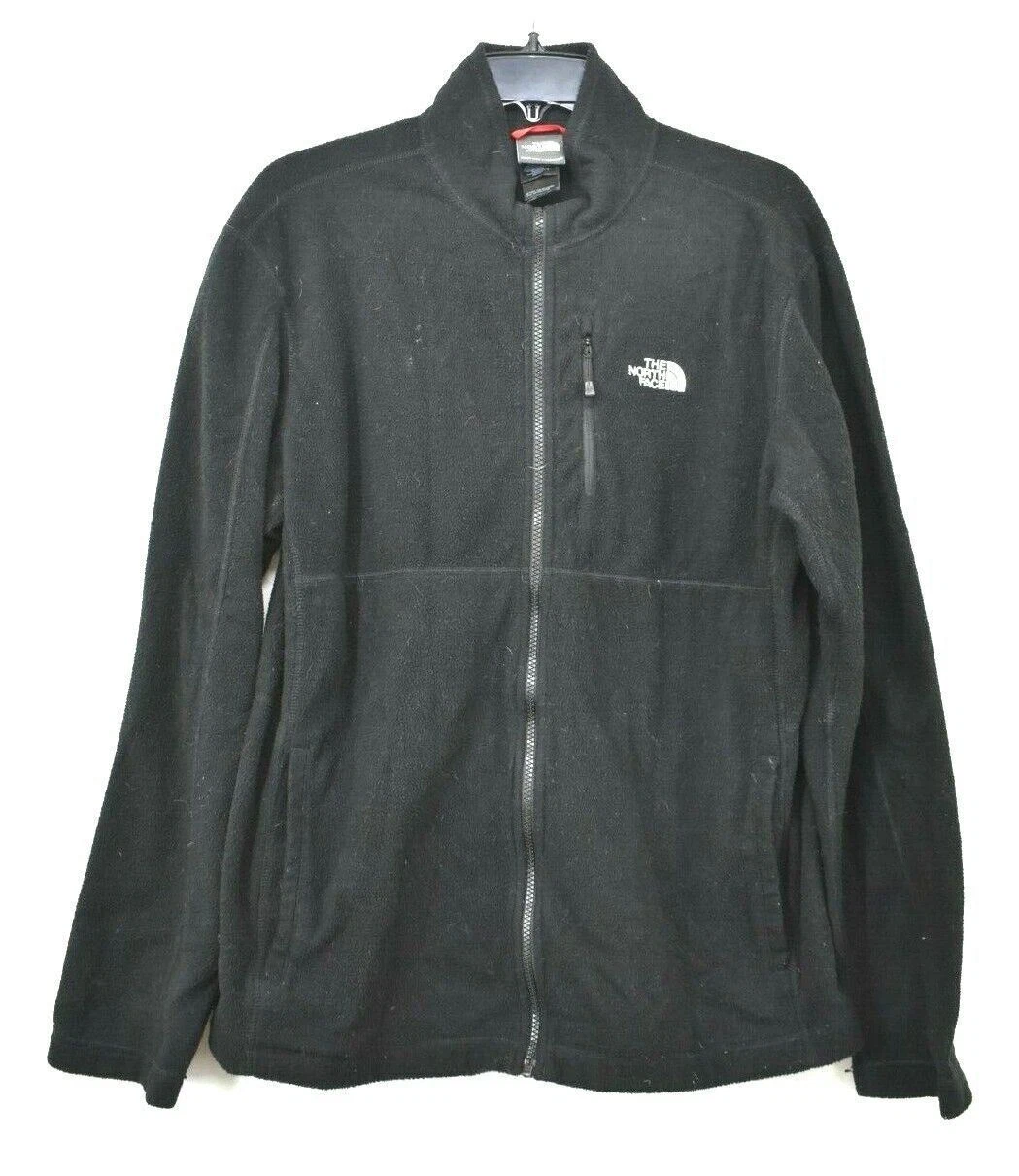 north-face zipper mock neck 2 pocket long sleeve fleece jacket