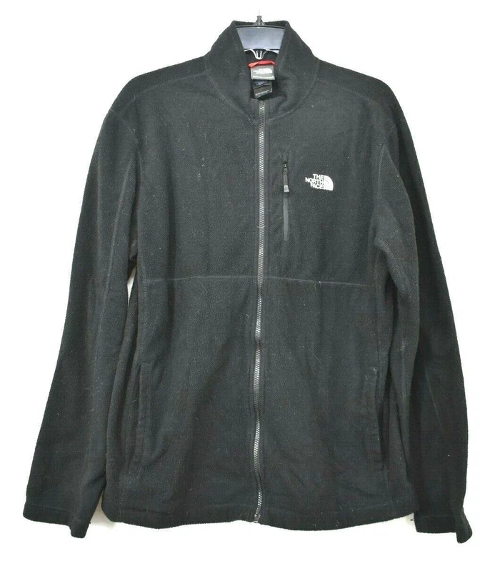 north-face zipper mock neck 2 pocket long sleeve fleece jacket