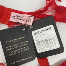 Agent Provocateur Denver Red Suspender AP4 Large NWT