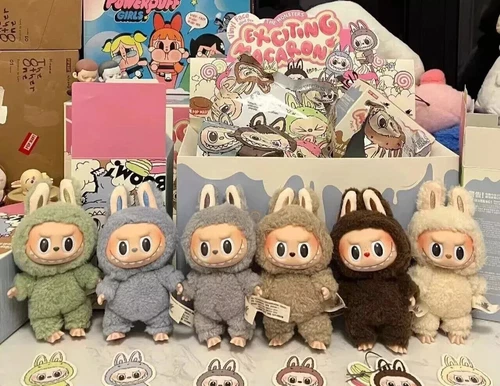 Autentico POP MART Labubu The Monsters Ecciting Macaron Peluche Giocattoli Confermati - Foto 3 di 30