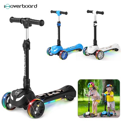 Kids Electric Scooter Ages 3-8 Foldable E-Scooter Adjustable Handlebar LED Light