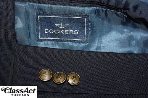Blazer Dockers Abrigo Deportivo Para Hombre 2 Botones de Metal Azul Traje Chaqueta 48L - Imagen 7 de 7
