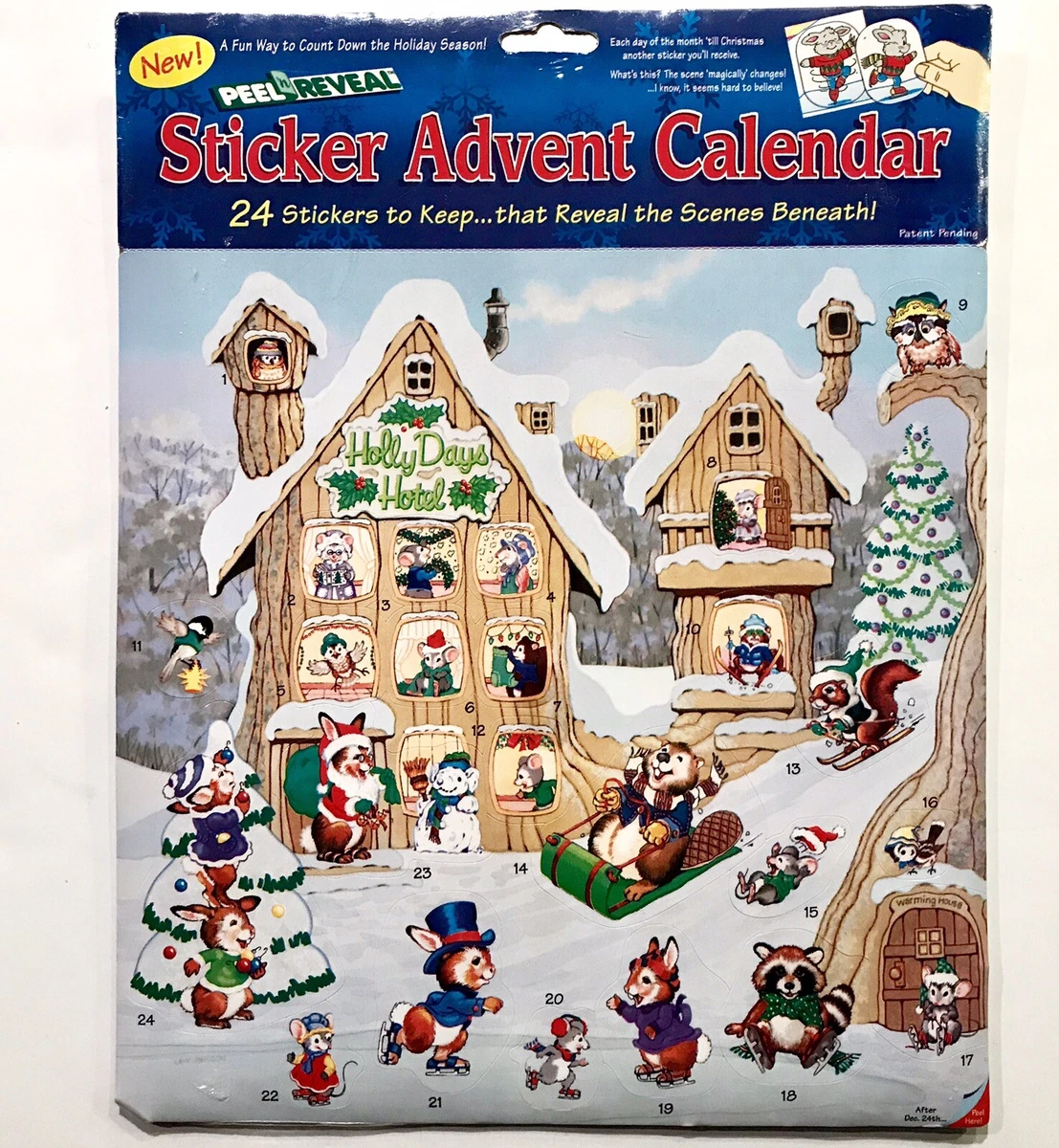 Sticker Advent Calendar Vintage 90's Christmas Countdown ~ Woodland Animals  | eBay