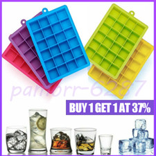 Silicone Large Wax Ice Cube Tray Mould Giant Maker Square Juicy Mold 24 Grids UK