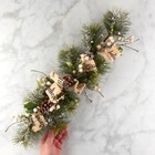 Snowy Artificial Pine Winter 26" Swag with Burlap 'Believe' Ribbon and Berries