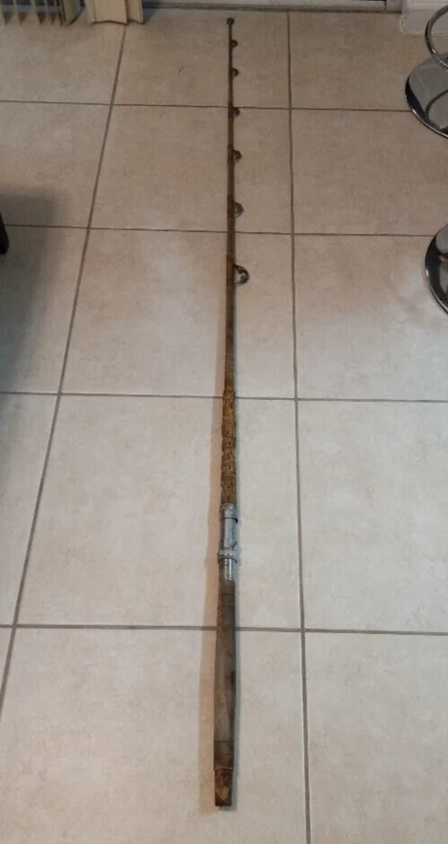  ANTIQUE VINTAGE ROD VARMAC RS 3 REEL SEA  AFTCO ROLLER GUIDES RARE WOOD HANDLE - Image 3 of 4