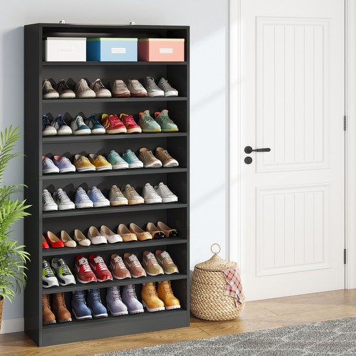 71" Tall Wood Shoe Rack Large Capacity Entryway Closet Shoe Storage Organizer - Picture 4 of 16