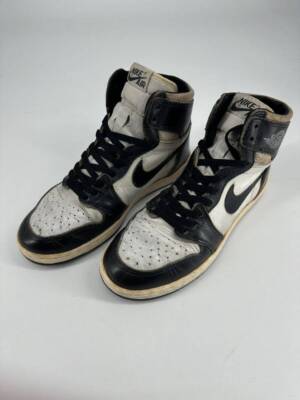 靴 Nike air jordan 1 1985 panda black white Nike Air Jordan 1 Panda White x Black US8 Made in Korea 1985