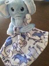 Little Beginnings NWOT 8" Elephant Lovey Baby Security Blanket Plush safari blue