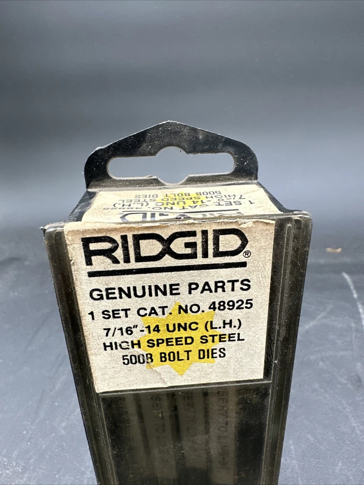 NOS Ridgid 48925 7/16-14  UNC Left Hand 4 Piece Bolt Die Set For 500B Die Heads - Image 2 of 4