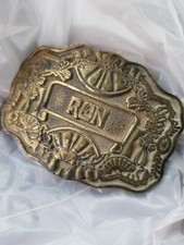 VTG Personalized Ron Belt Buckle Iconic 70s Name Plate Western Scroll Oden