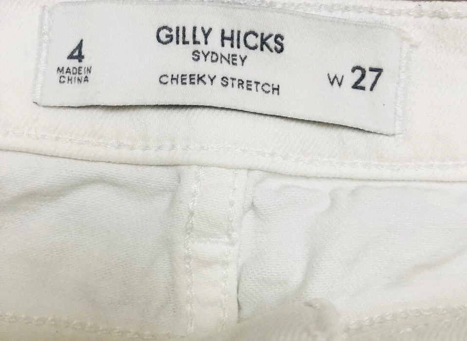 Gilly Hicks Sidney Shorts Women’s 4 27 White Cheeky Stretch Distressed Low Rise - Image 3 of 4