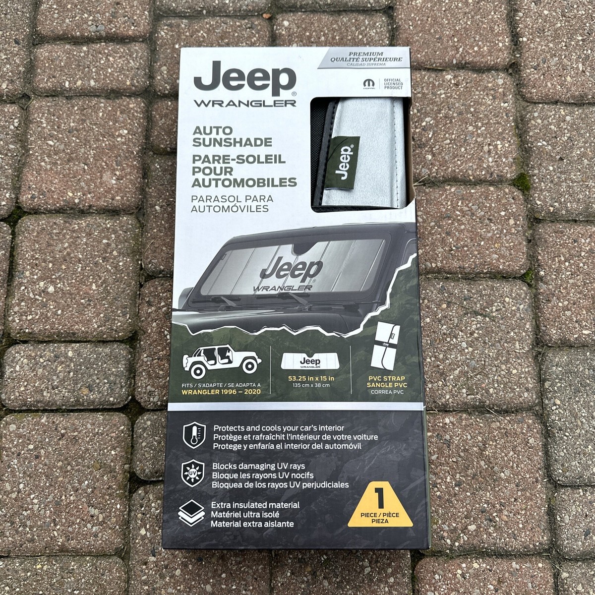 Jeep Wrangler Auto Sun Shade. Genuine Mopar Part- Fits 1996-2020