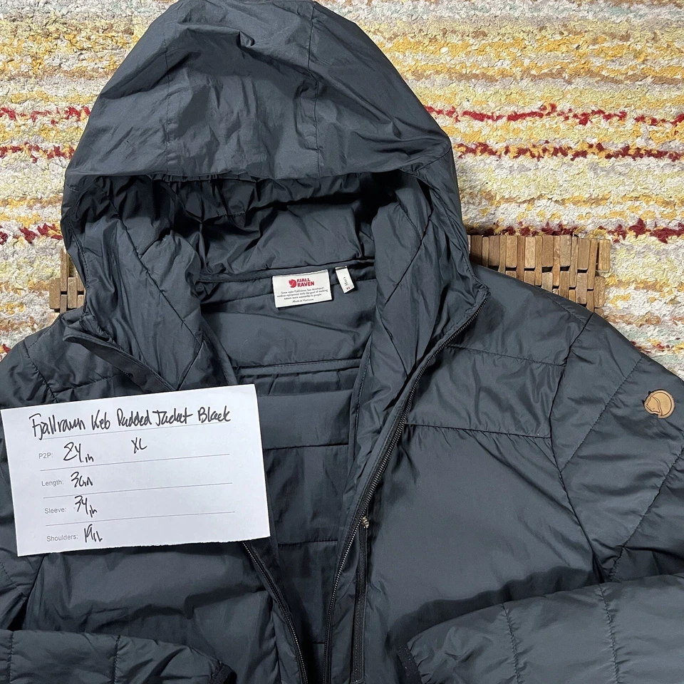 Fjallraven Fjällräven Keb Chaqueta acolchada con capucha Cremallera completa Negro Acolchado para hombre XL Foto 4 de 4