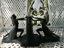 L V ARONSON 1924 ART DECO PAIR EGYPTIAN REVIVAL BOOKENDS EGYPTIAN QUEEN