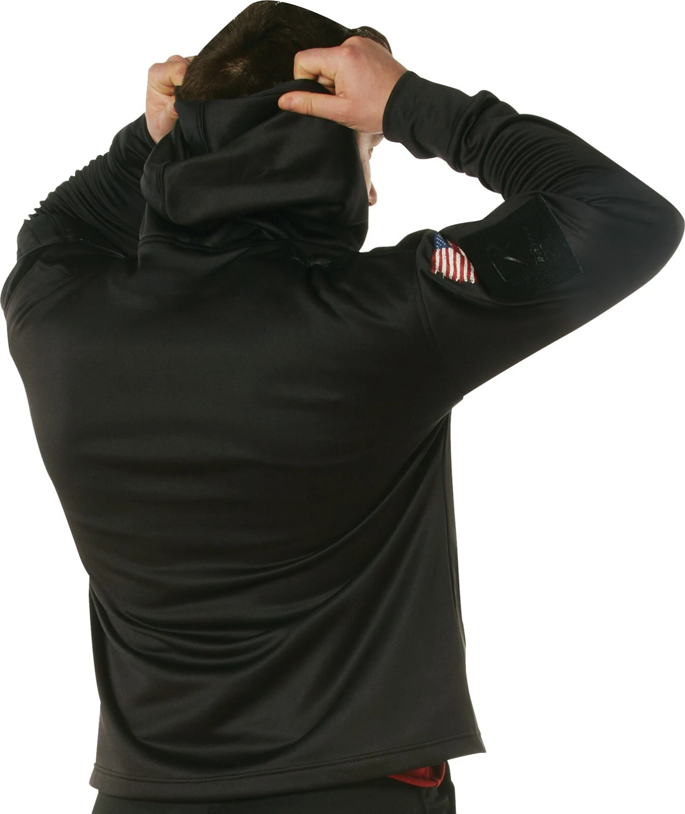 Rothco Black Concealed Carry Hoodie with USA Flag Bearded Skull Print Sweatshirt image 4