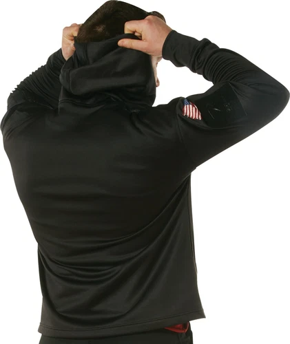 Rothco Black Concealed Carry Hoodie with USA Flag Bearded Skull Print Sweatshirt image 4