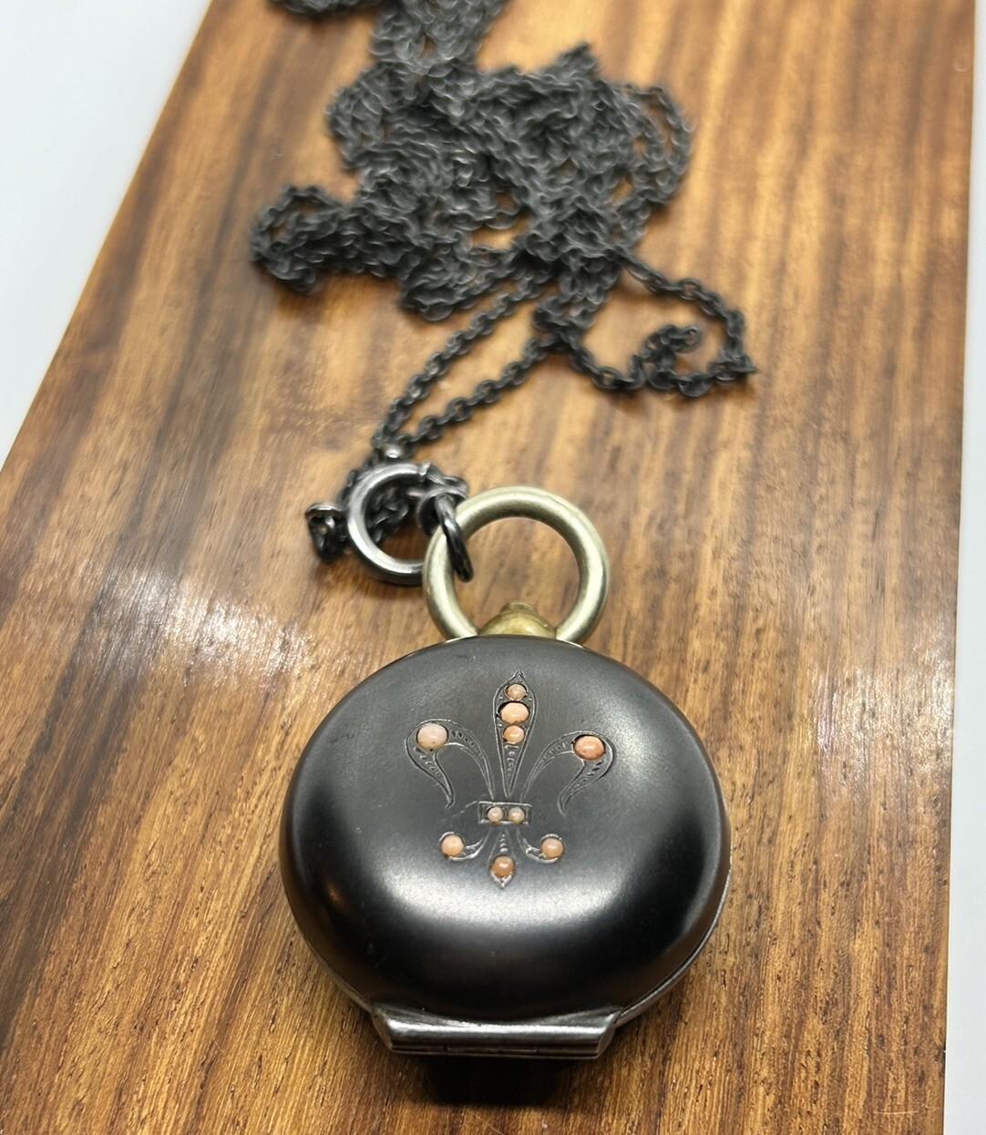 Antique Gun Metal Coin Holder Locket eBay