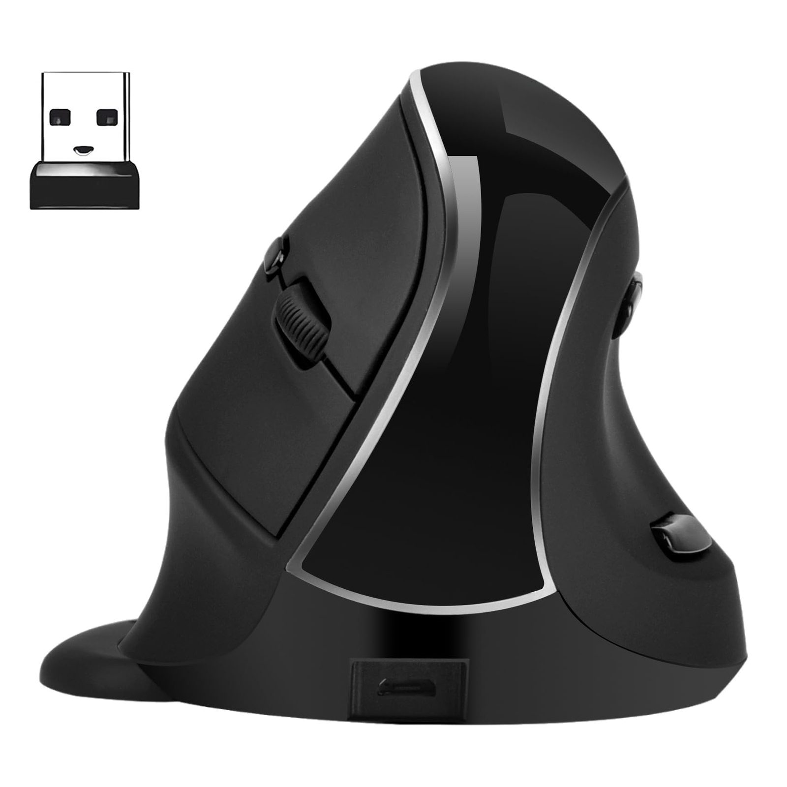 Ergonomic Vertical Mouse 2.4G BT5.1 Dual Mode Optical Computer MiceRemovable ...