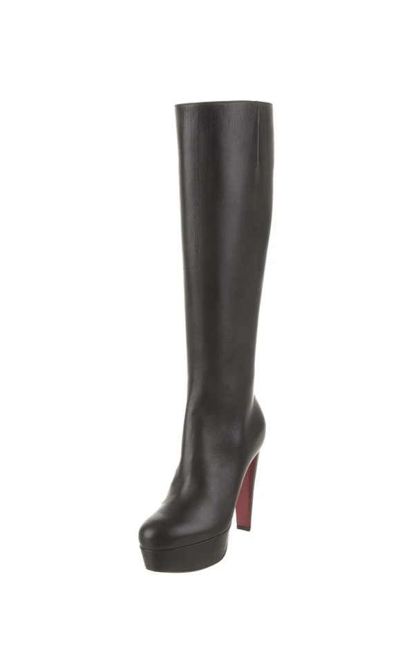 Christian Louboutin Women’s Tall Black Leather Boots Size 35/5 Worn Once - Image 3 of 4